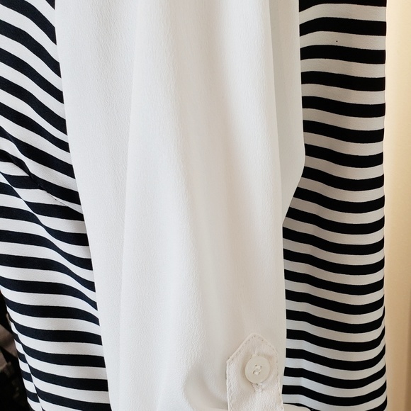 Antillia Femme Black/White Striped Shirt Sz: Small - Picture 3 of 5